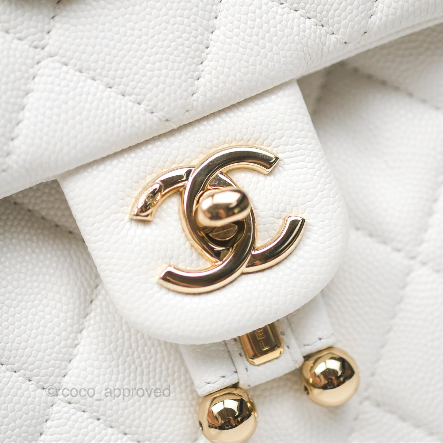 Chanel Mini Urban Spirit Backpack White Caviar Gold Hardware 23S