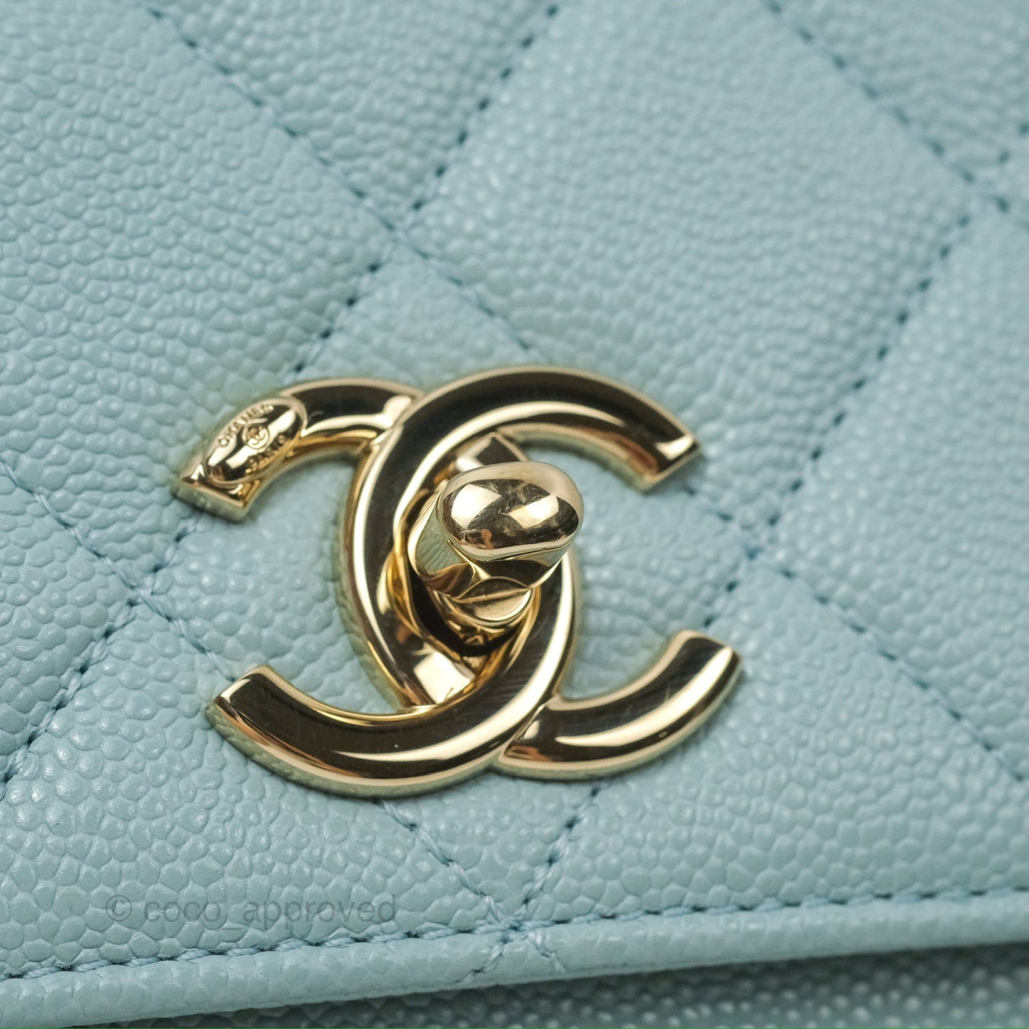 Chanel Quilted Small Business Affinity Flap Blue Caviar Gold Hardware