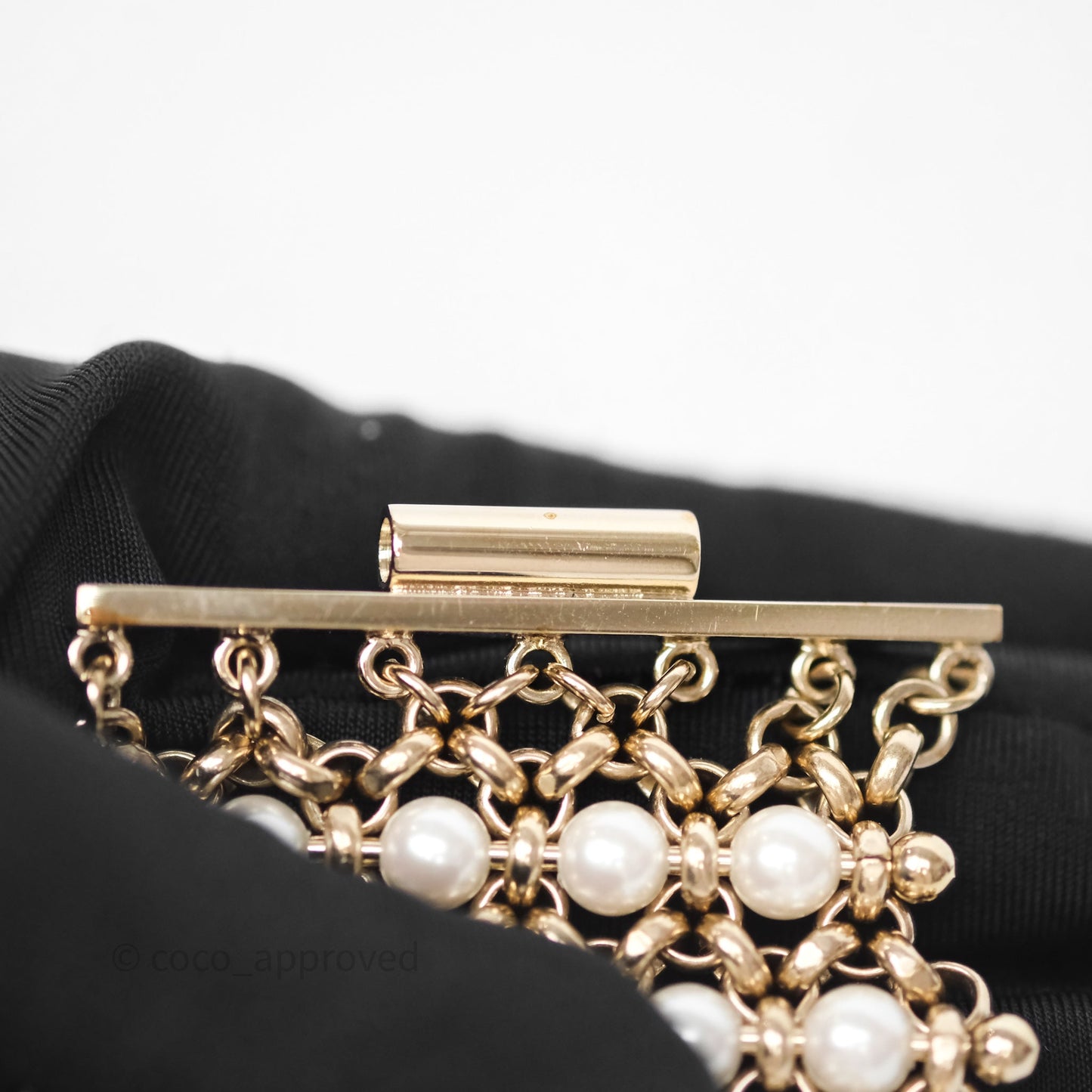 Chanel CC Pearl Bracelet Gold Tone 20C