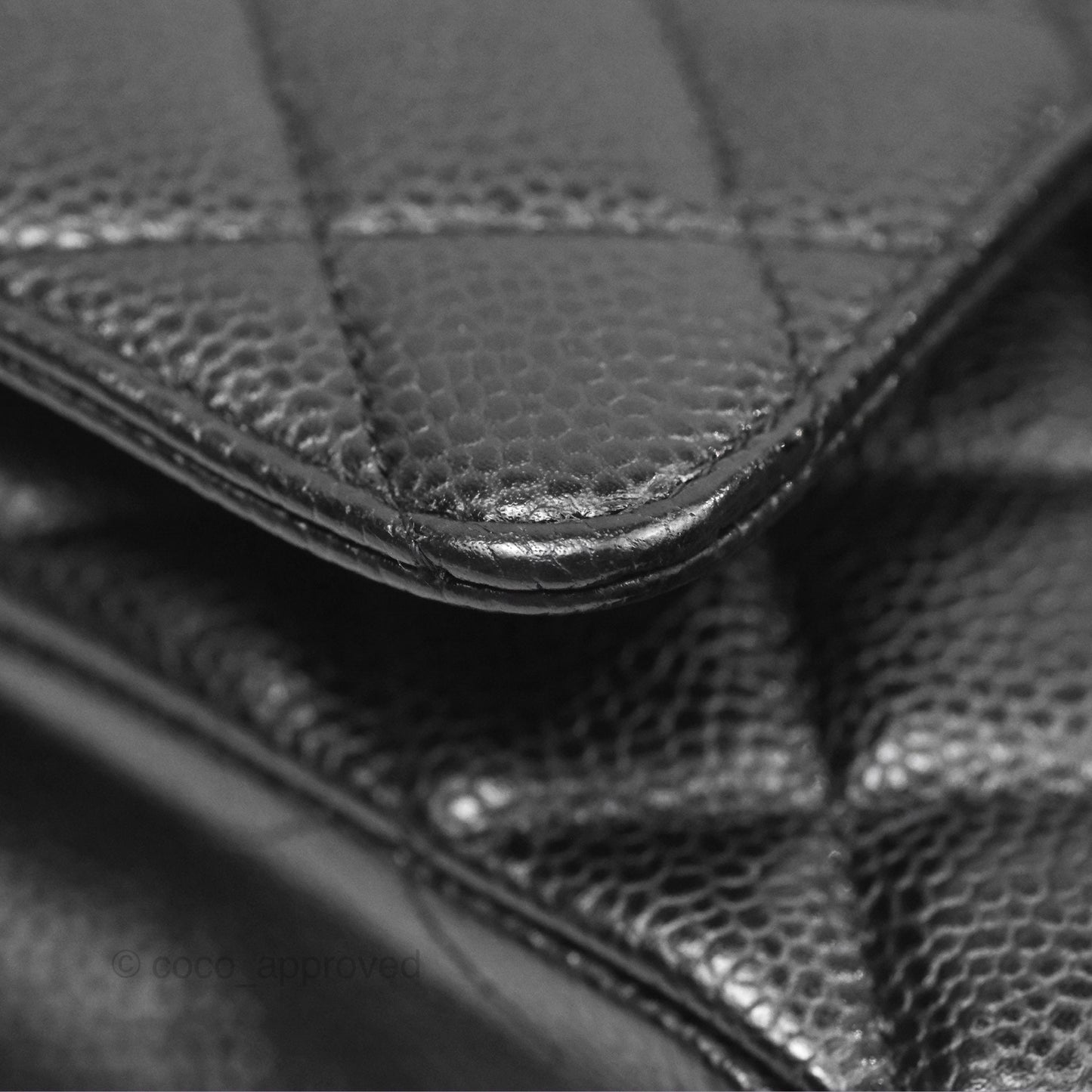 Chanel Classic M/L Medium Flap Quilted Black Caviar Silver Hardware