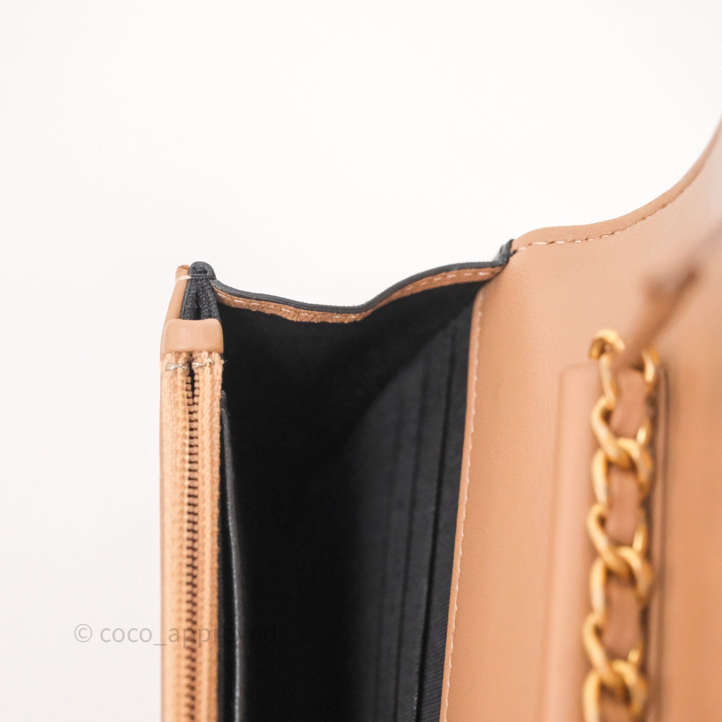 Chanel Quilted Medium Elegant CC Flap Beige Lambskin Gold Hardware