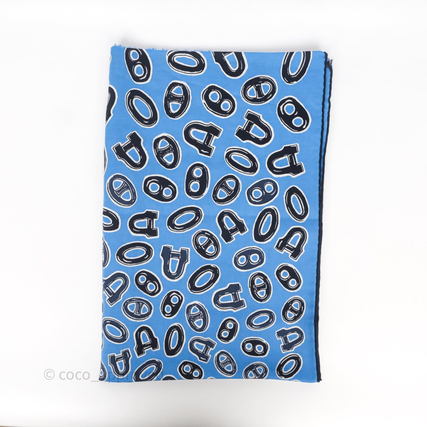 Hermès Wool/Silk Scarf Blue/ Navy
