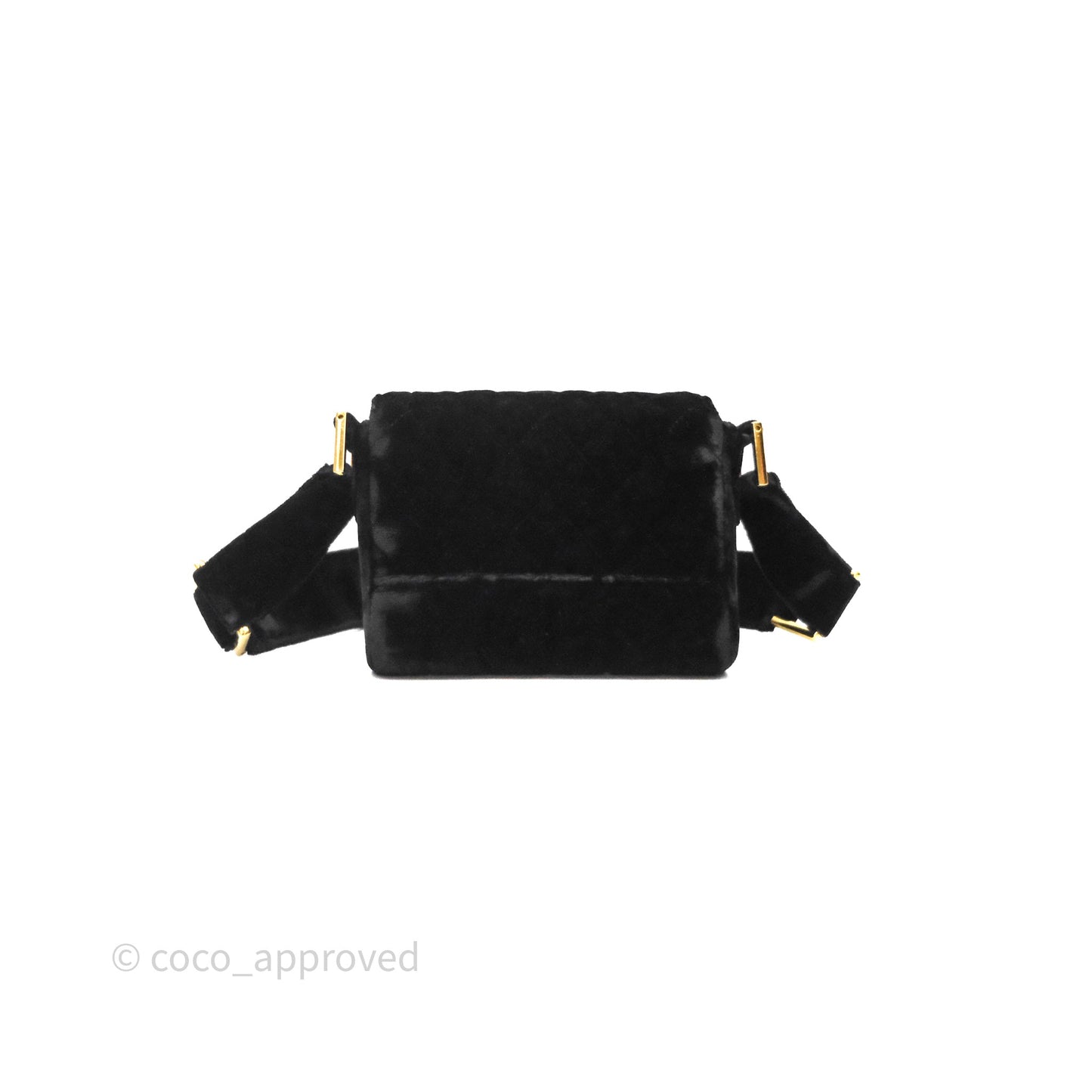 Chanel Vintage Mini Flap Bag Black Velvet Gold Hardware