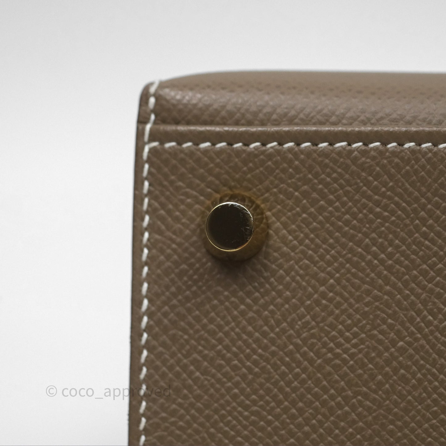 Hermès Kelly 25 Sellier Etoupe Epsom Gold Hardware