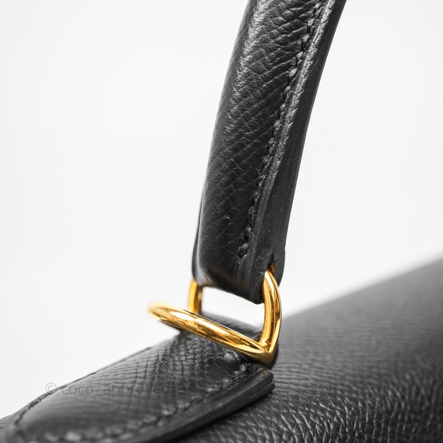 Hermès Kelly 28 Noir 89 Epsom Gold Hardware