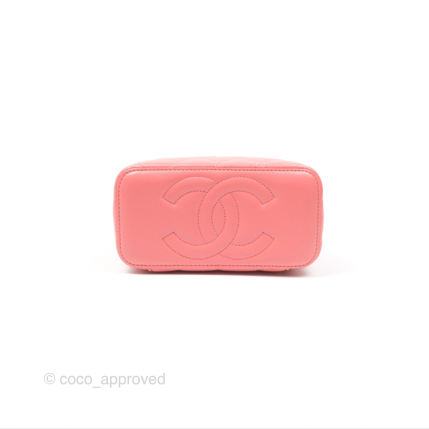 Chanel Vanity Rectangular Top Handle Pink Lambskin Gold Hardware