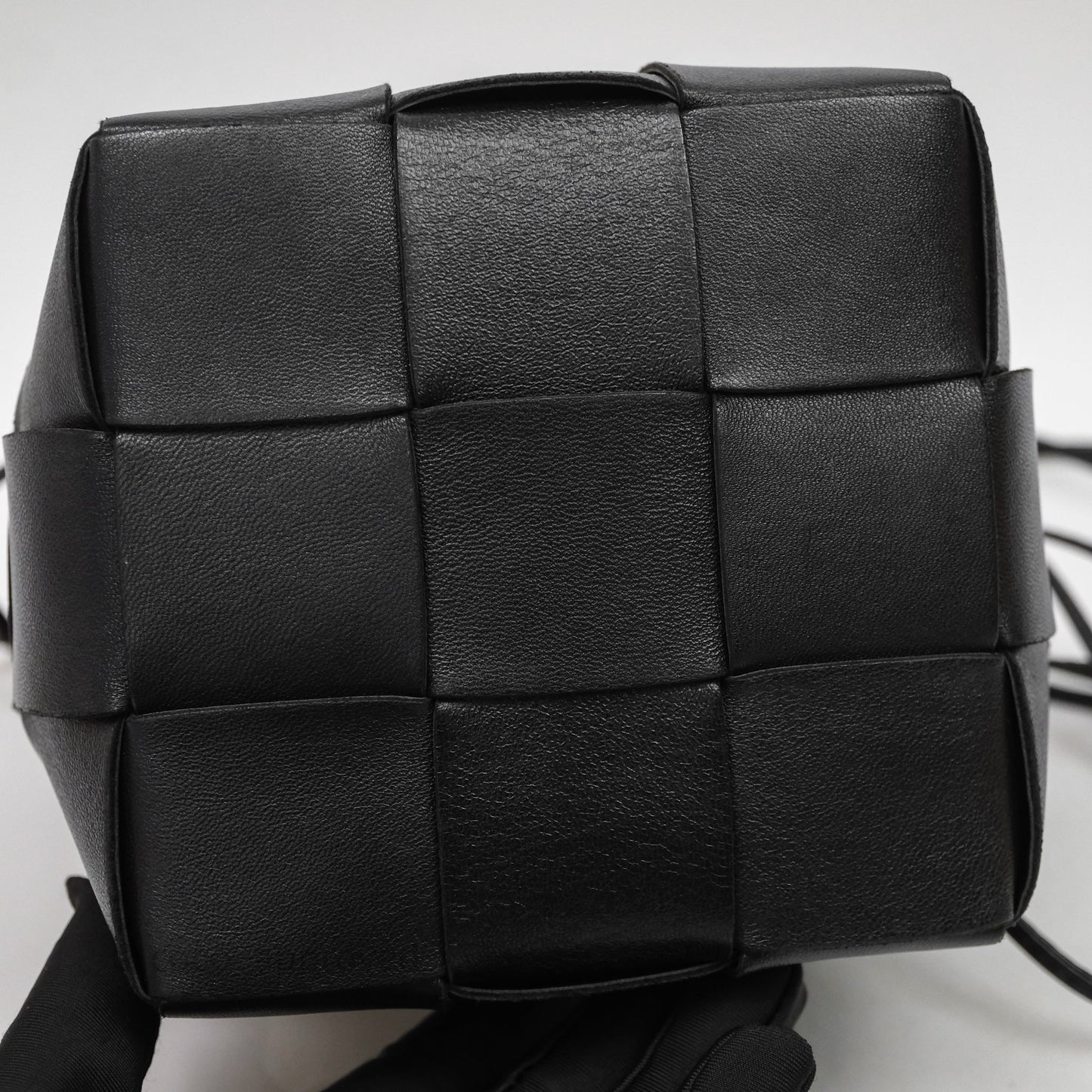 Bottega Veneta Small Cassette Bucket Bag Black Lambskin