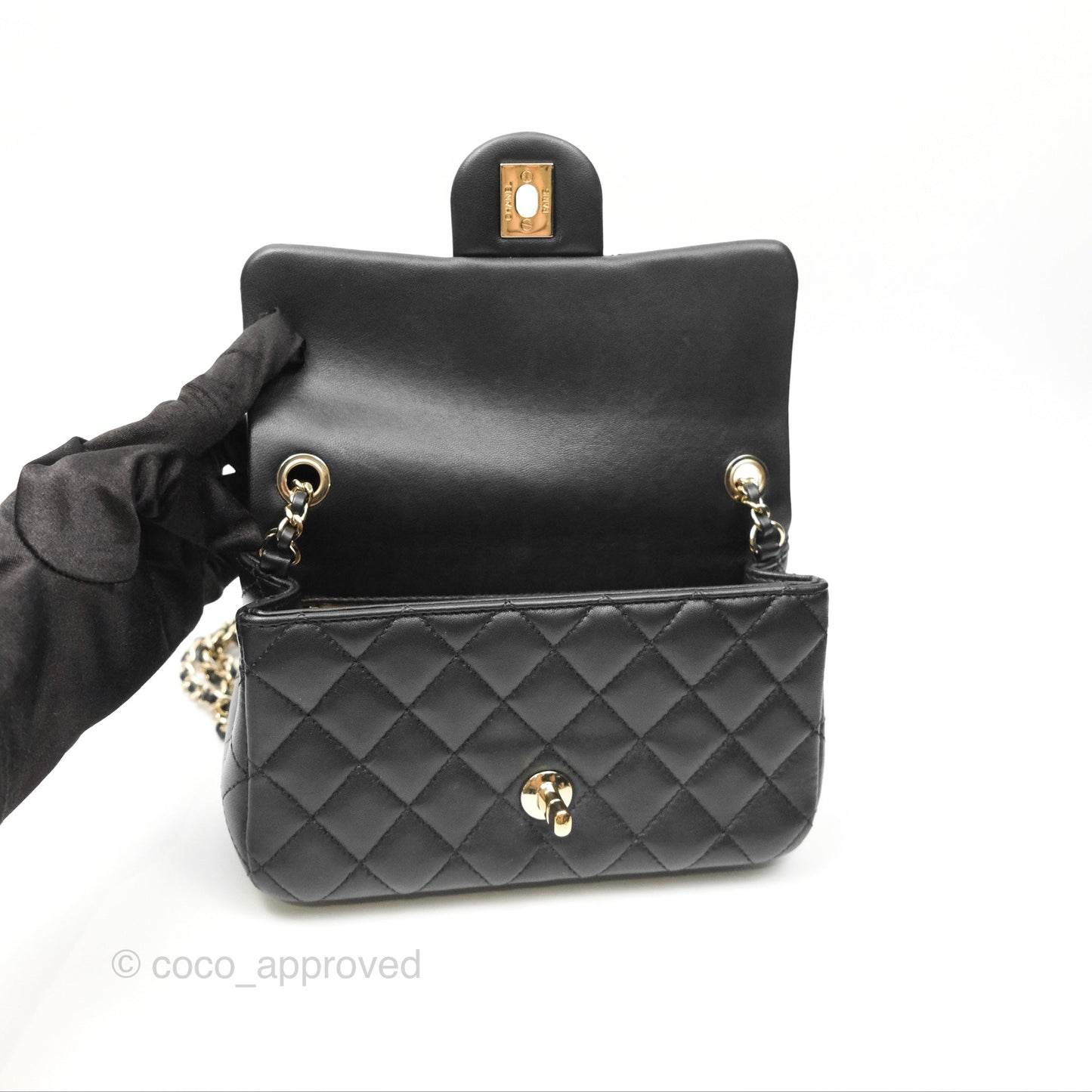 Chanel Ball Crush Mini Rectangular Black Lambskin Gold Hardware 23C
