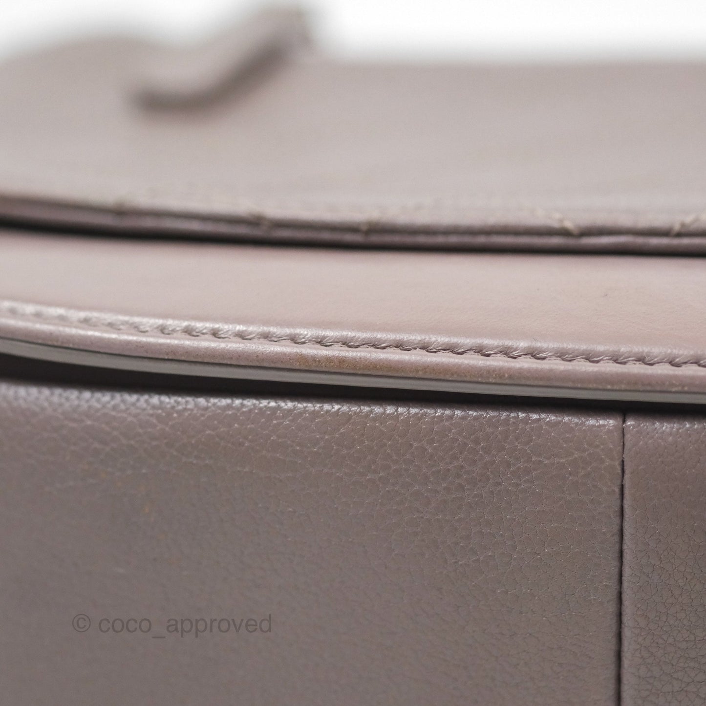 Chanel Coco Curve Flap Burnished Lilac Grey Calfskin Goatskin Antique Gold Hardware