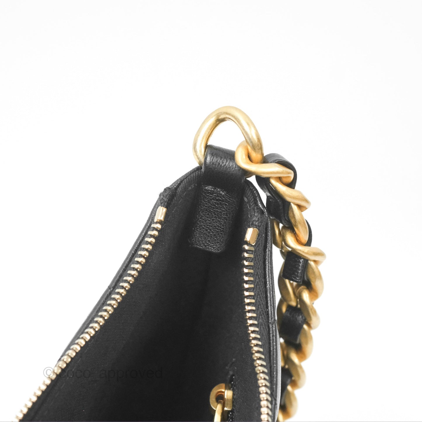 Chanel Chain Around Hobo Bag Black Lambskin Aged Gold Hardware 23B