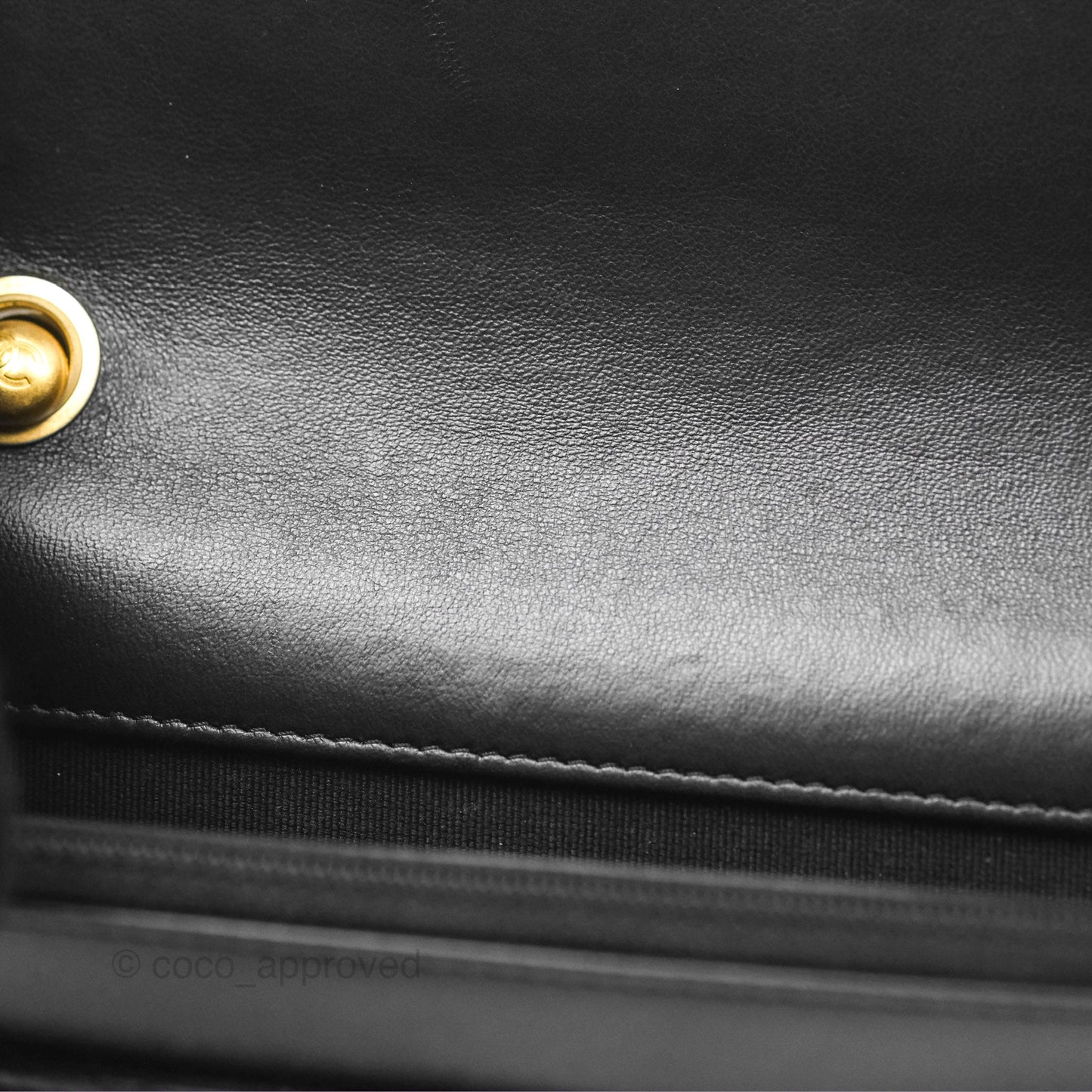 Chanel All Slide Wallet on Chain WOC Adjustable Chain Quilted Black Lambskin 22K