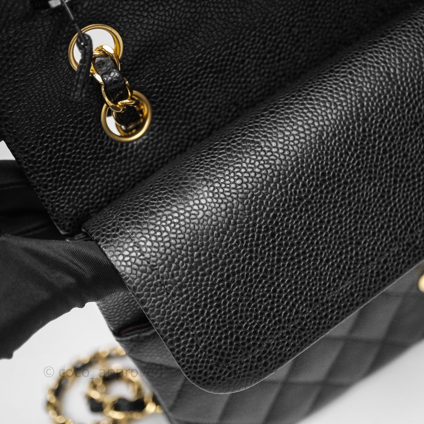 Chanel Classic Medium Flap Quilted Black Caviar Gold Hardware