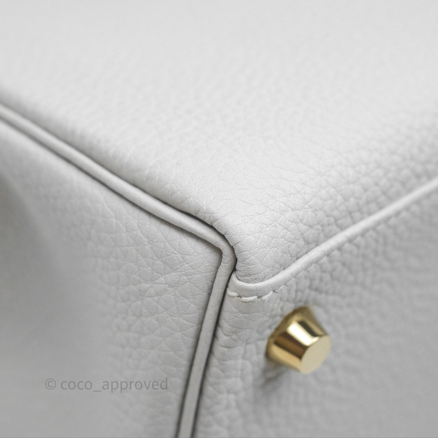 Hermès Kelly II 28 Retourne Gris Pale M4 Togo Gold Hardware