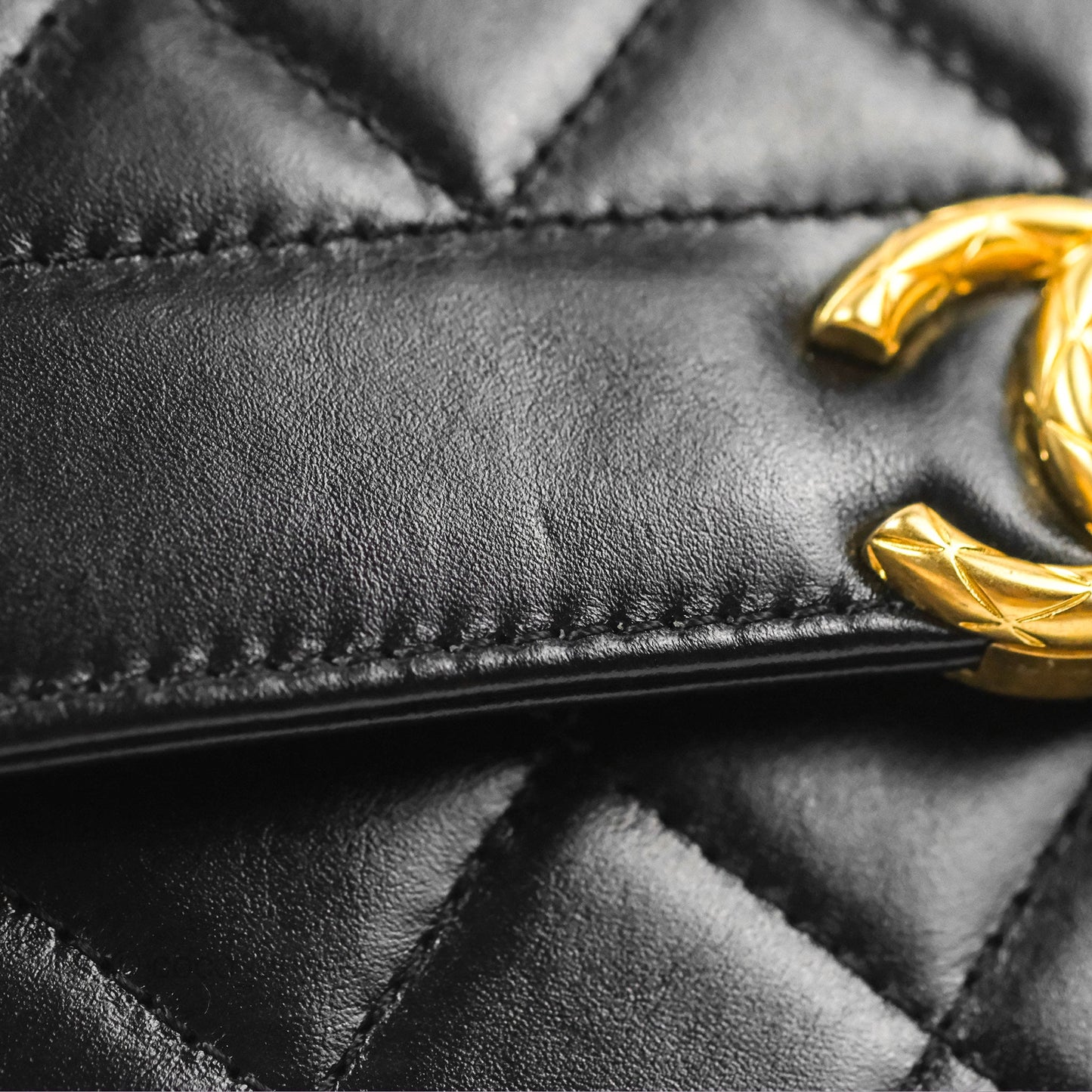 Chanel Mini Diana Flap Bag Black Calfskin Aged Gold Hardware 21B