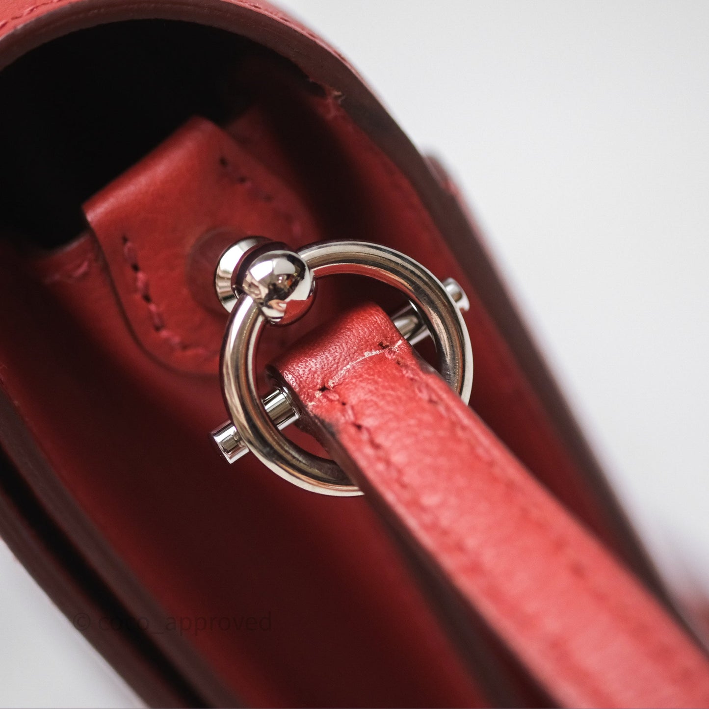 Hermès Roulis Mini Brique 36 / Caramel 28 Evercolor Palladium Hardware