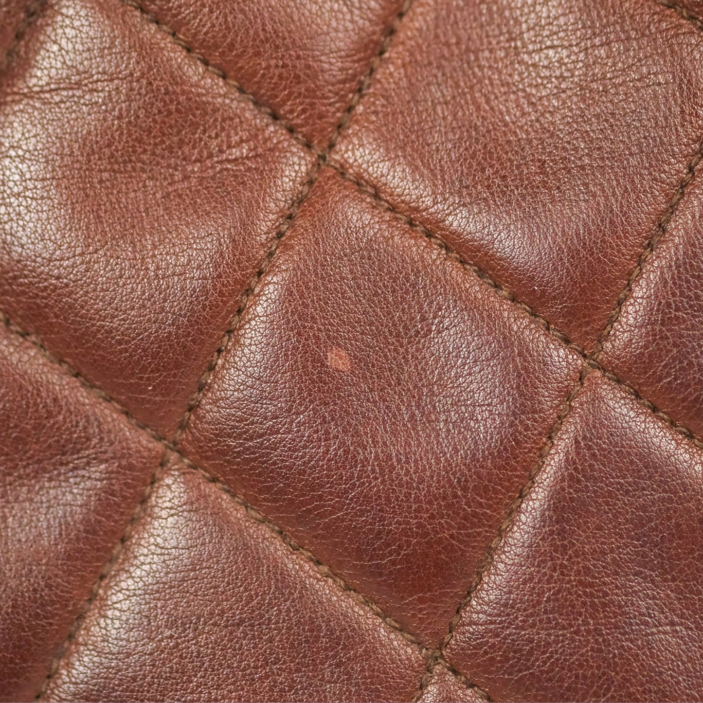 Chanel Vintage Tote Bag Quilted Brown 24K Gold Hardware