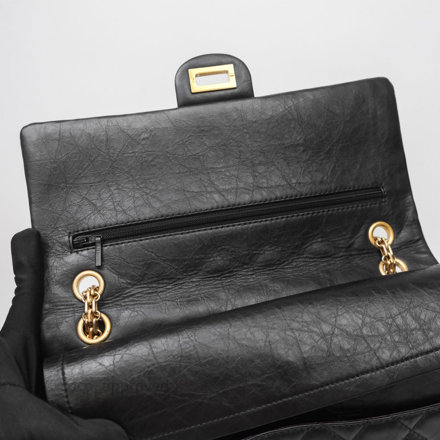 Chanel Quilted Reissue 226 Aged Calfskin Black Aged Gold Hardware