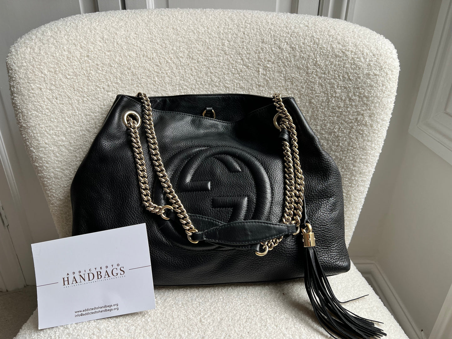 Luxury Gucci Trending 2025 Black Soho Chain Tote