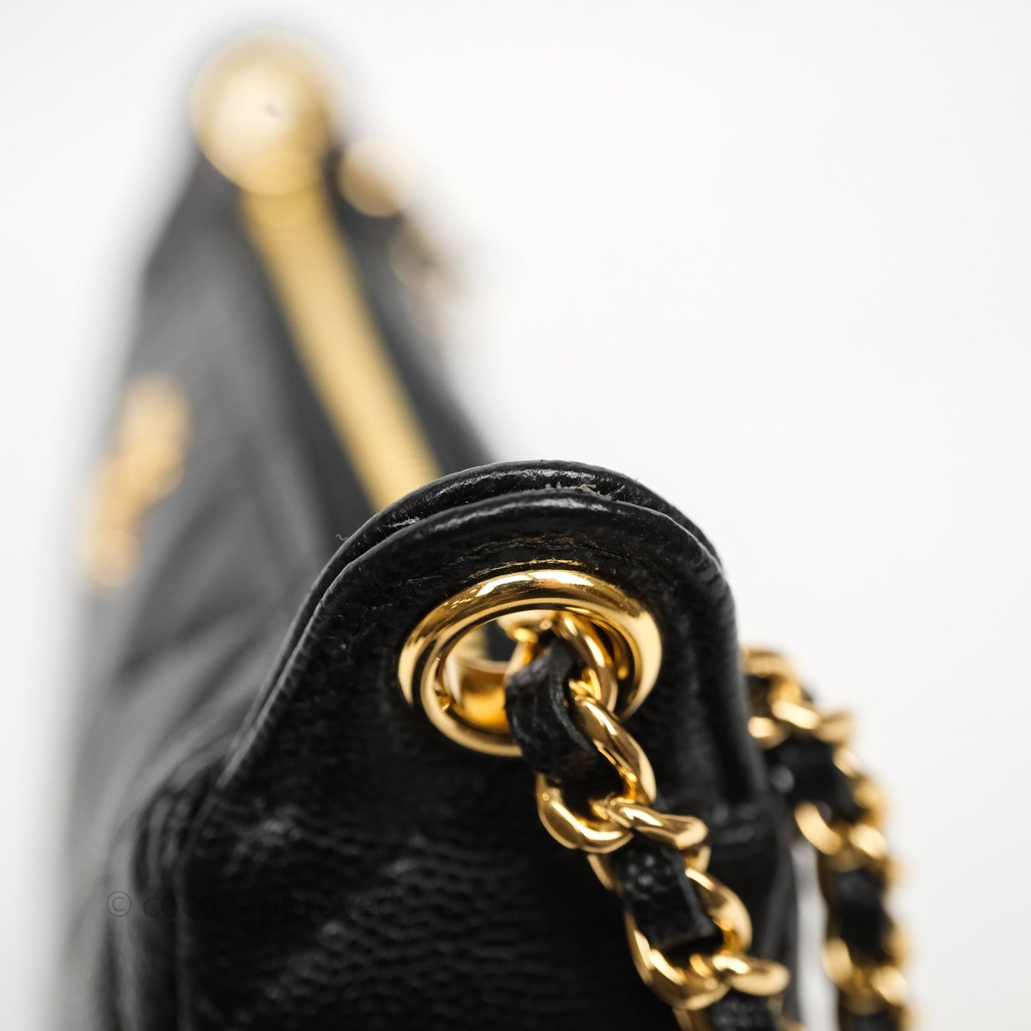 Chanel Clutch on Chain Black Caviar Gold Hardware 25A
