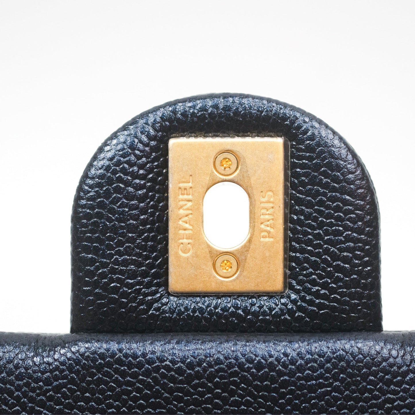 Chanel Quilted My Perfect Mini Iridescent Navy Caviar Aged Gold Hardware 21K