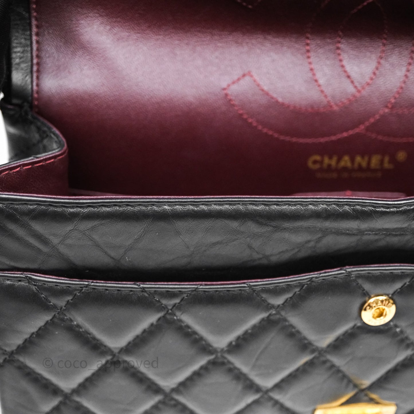 Chanel Reissue 226 Quilted Aged Calfskin Black Aged Gold Hardware