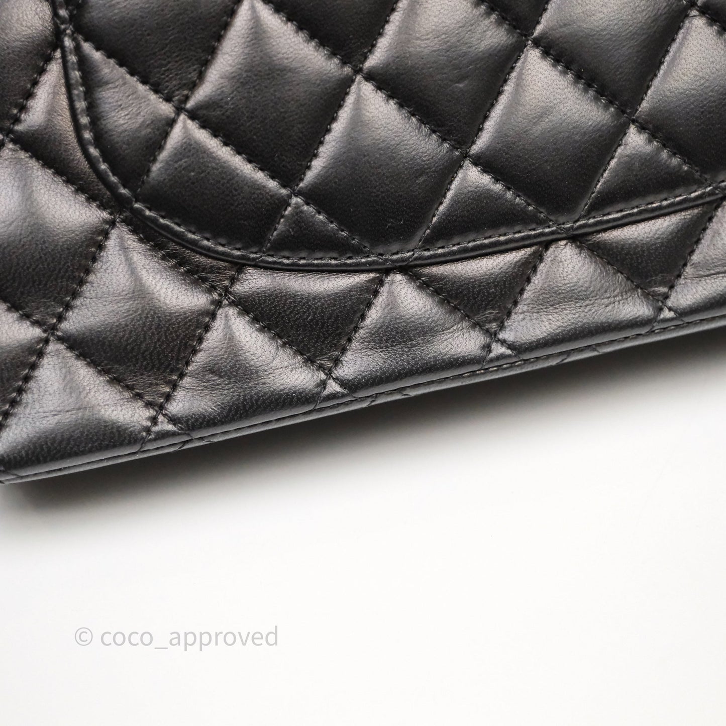 Chanel Classic M/L Medium Flap Quilted Black Lambskin Gold Hardware