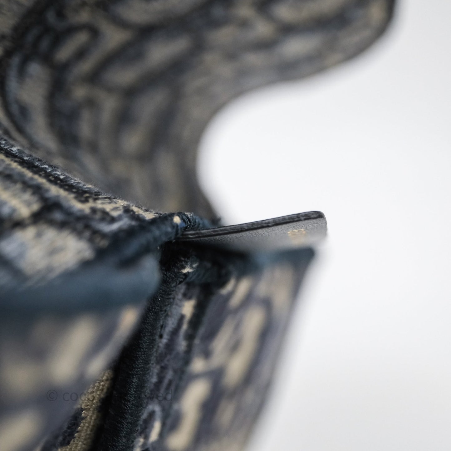 Christian Dior Navy Oblique Slim Saddle Pouch