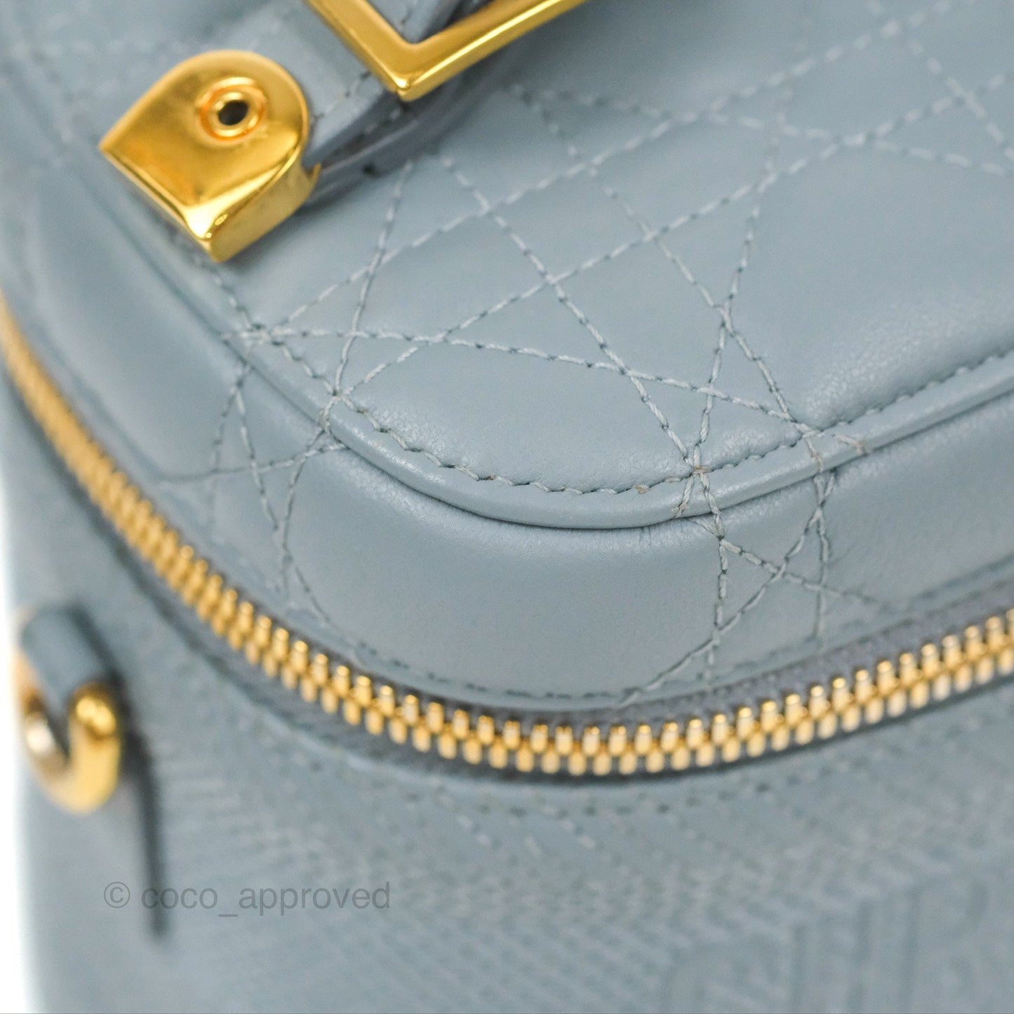 Christian Dior Small Diortravel Vanity Case Cloud Blue Lambskin Cannage