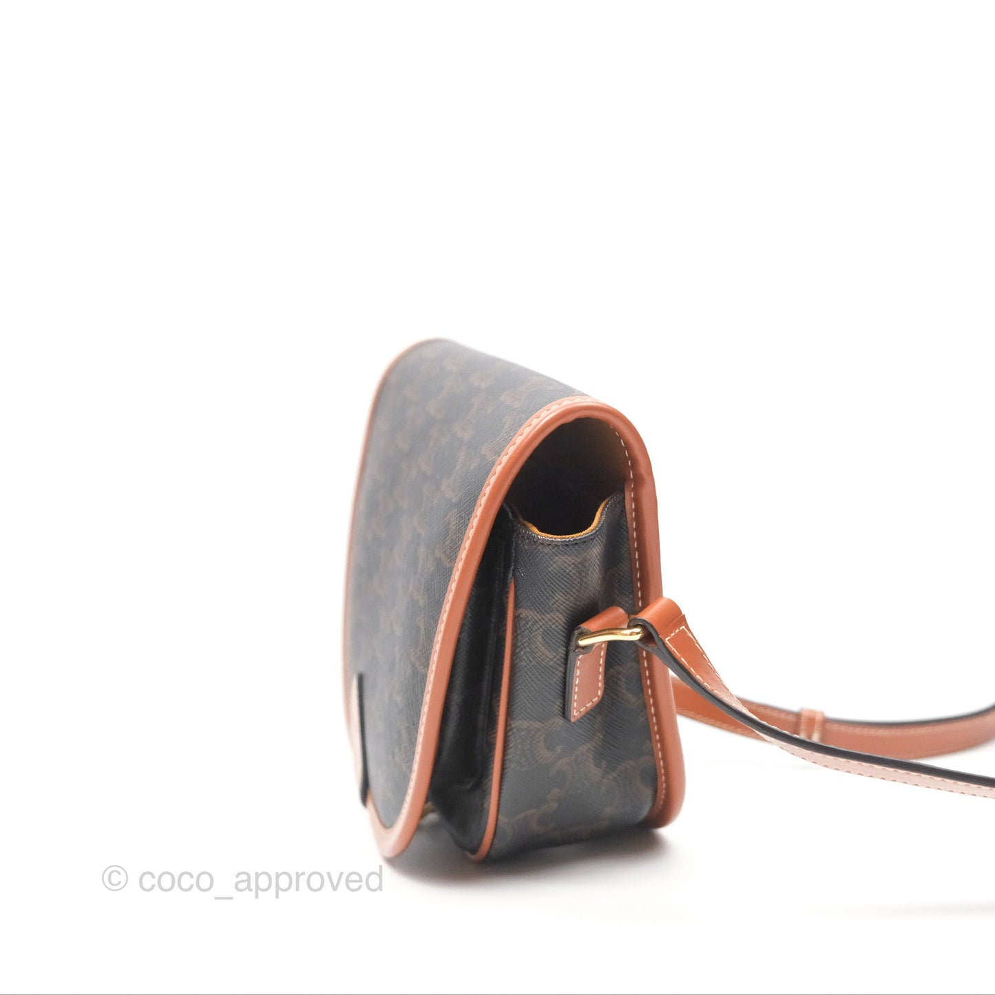 Celine Medium Folco Bag Triomphe Canvas Tan
