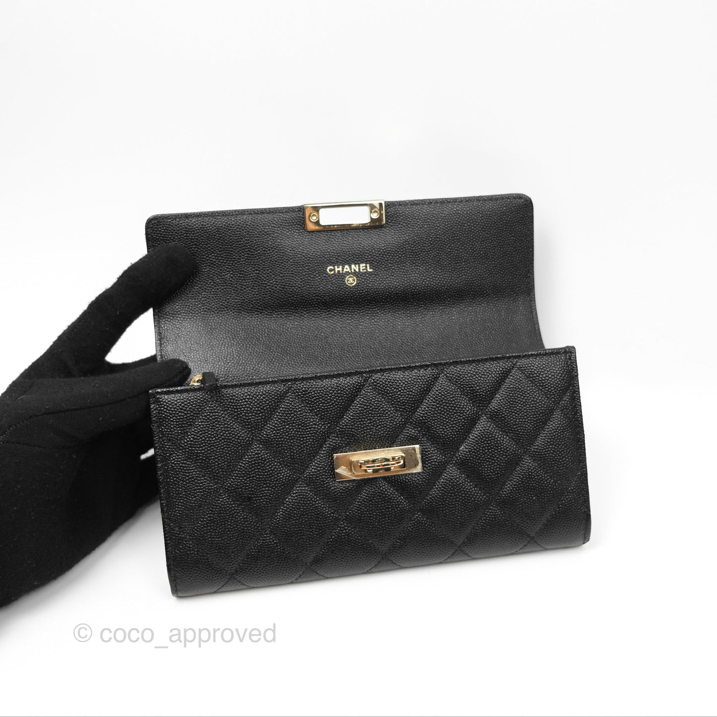 Chanel Golden Class Black Caviar Wallet Gold Hardware