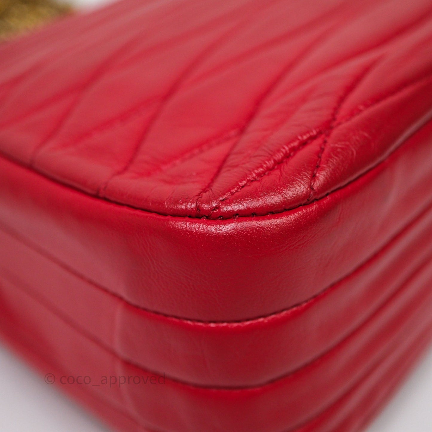 Chanel Vintage Quilted Flap Bag Red Lambskin Gold Hardware