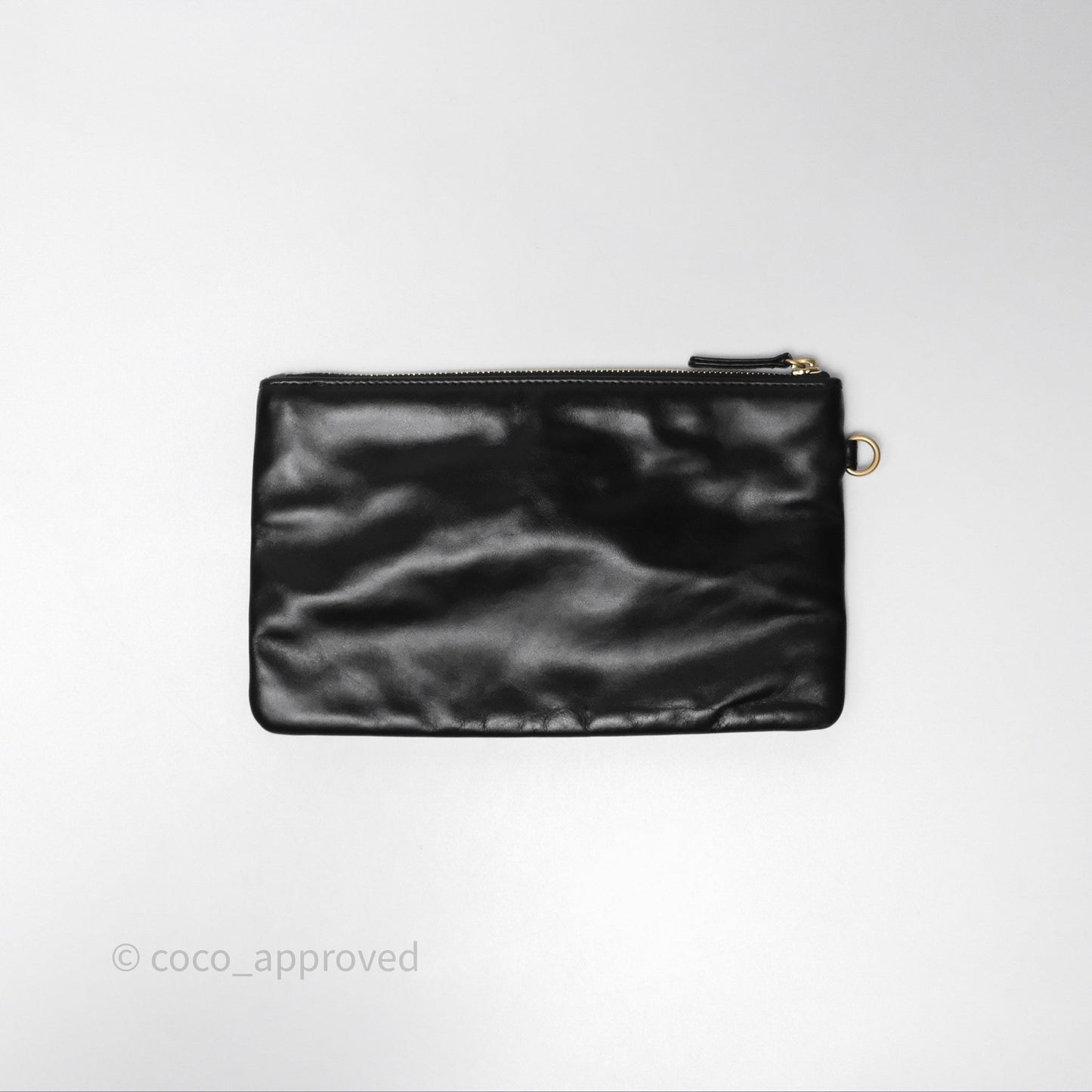 Chanel 22 Small Black Shiny Calfskin Aged Gold Hardware