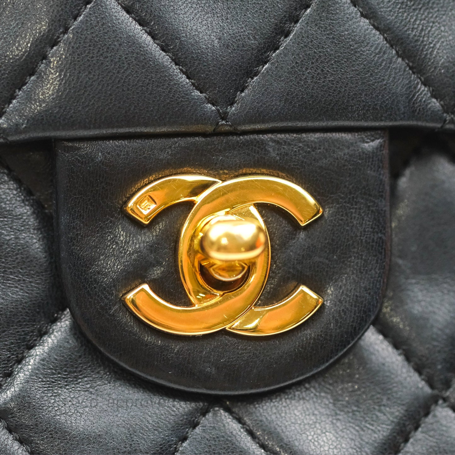 Chanel Vintage Mini Square Black Lambskin 24K Gold Hardware