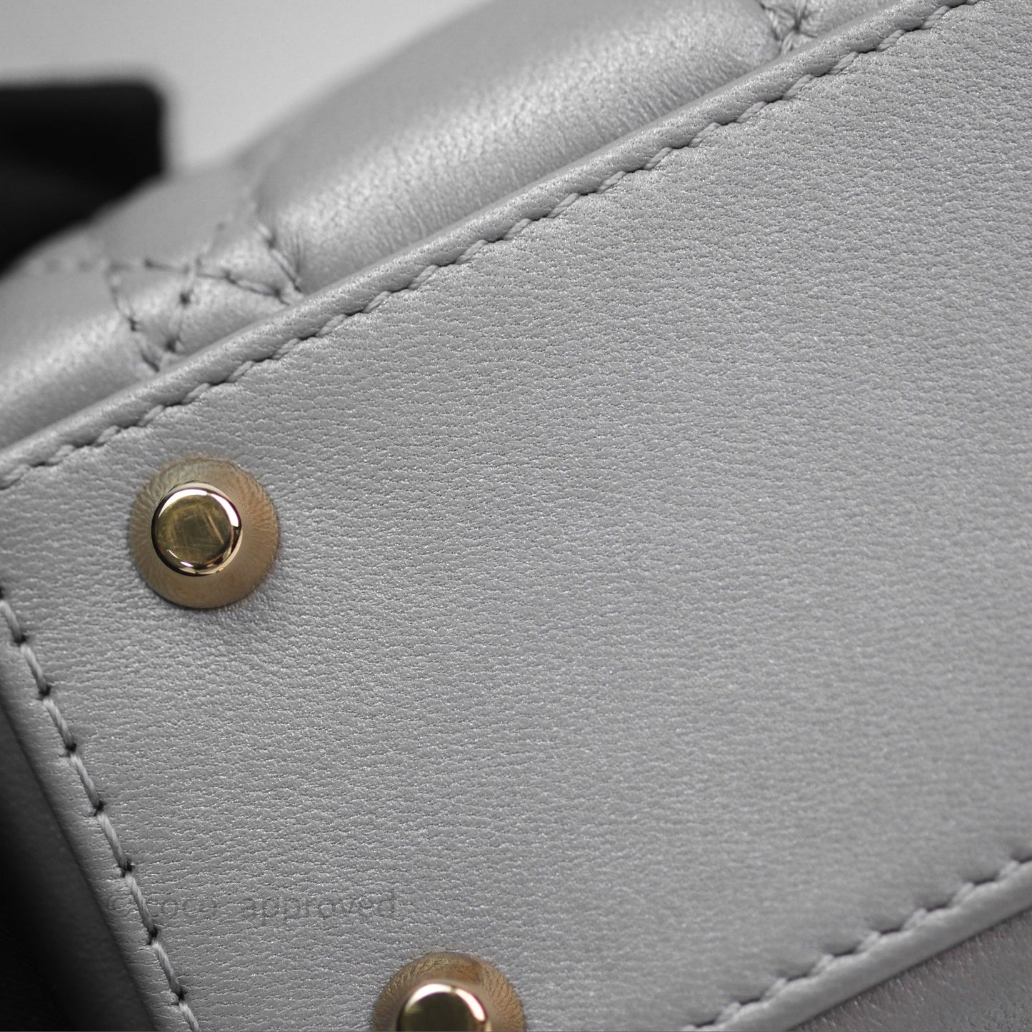 Christian Dior Mini Lady Dior Iridescent Grey Lambskin Cannage Gold Hardware