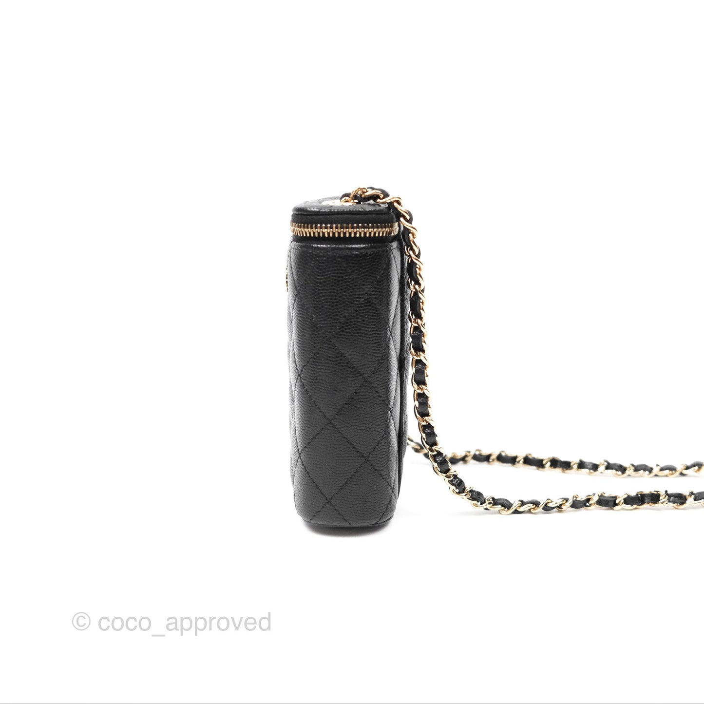 Chanel Classic Mini Vanity With Chain Black Caviar Gold Hardware