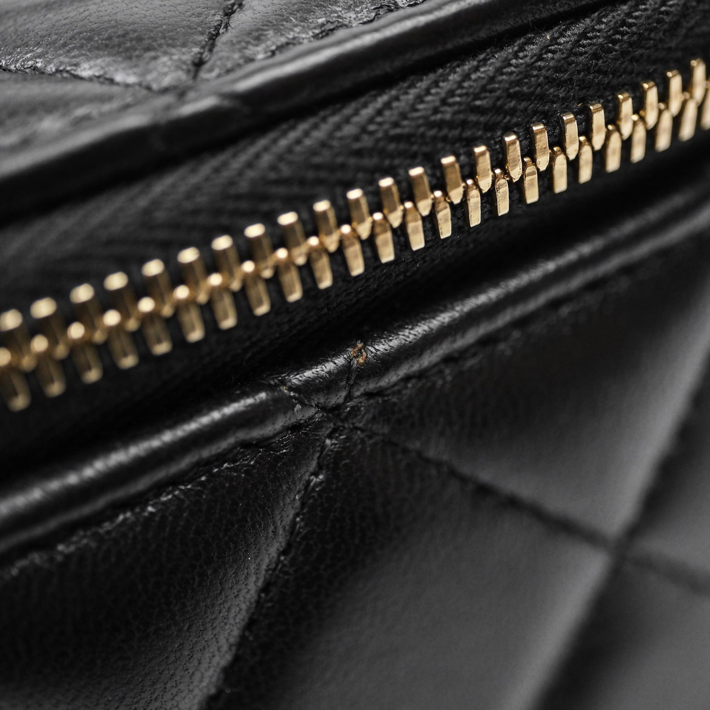Chanel Top Handle Vanity Rectangular Black Lambskin Aged Gold Hardware