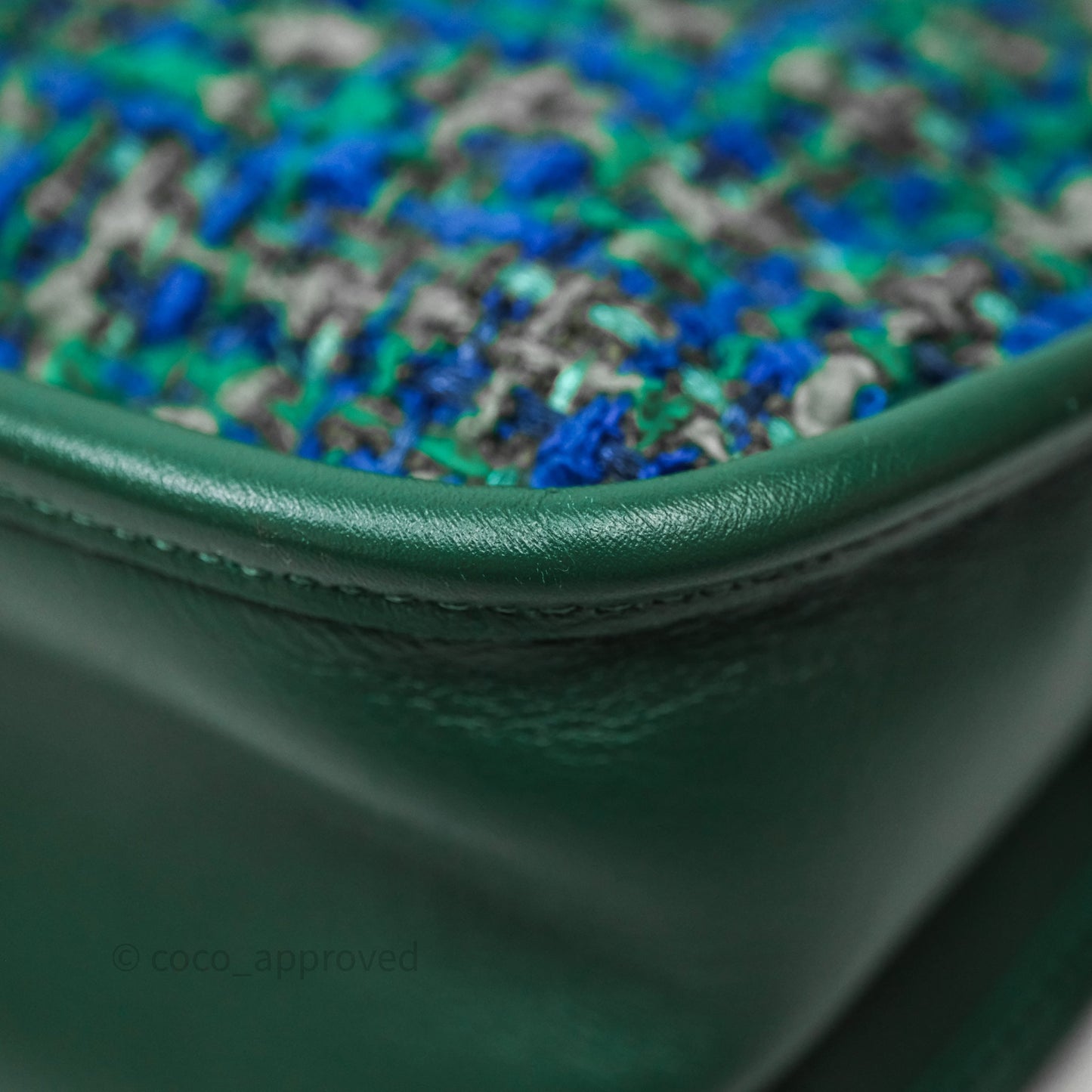 Chanel Tweed Jungle Stroll Hobo Bag Green Silver Hardware