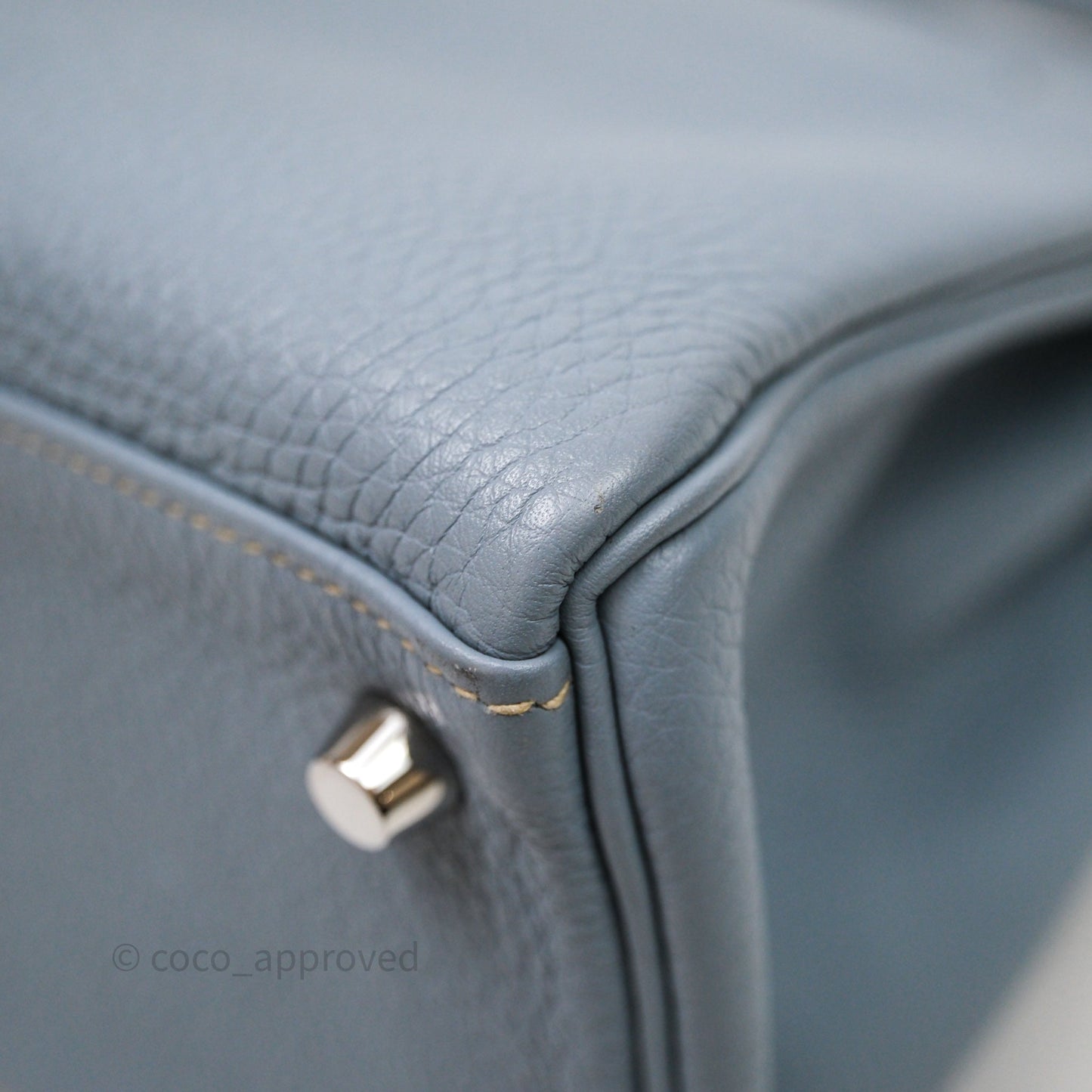 Hermès Kelly 28 Bleu Lin J7 Togo Palladium Hardware