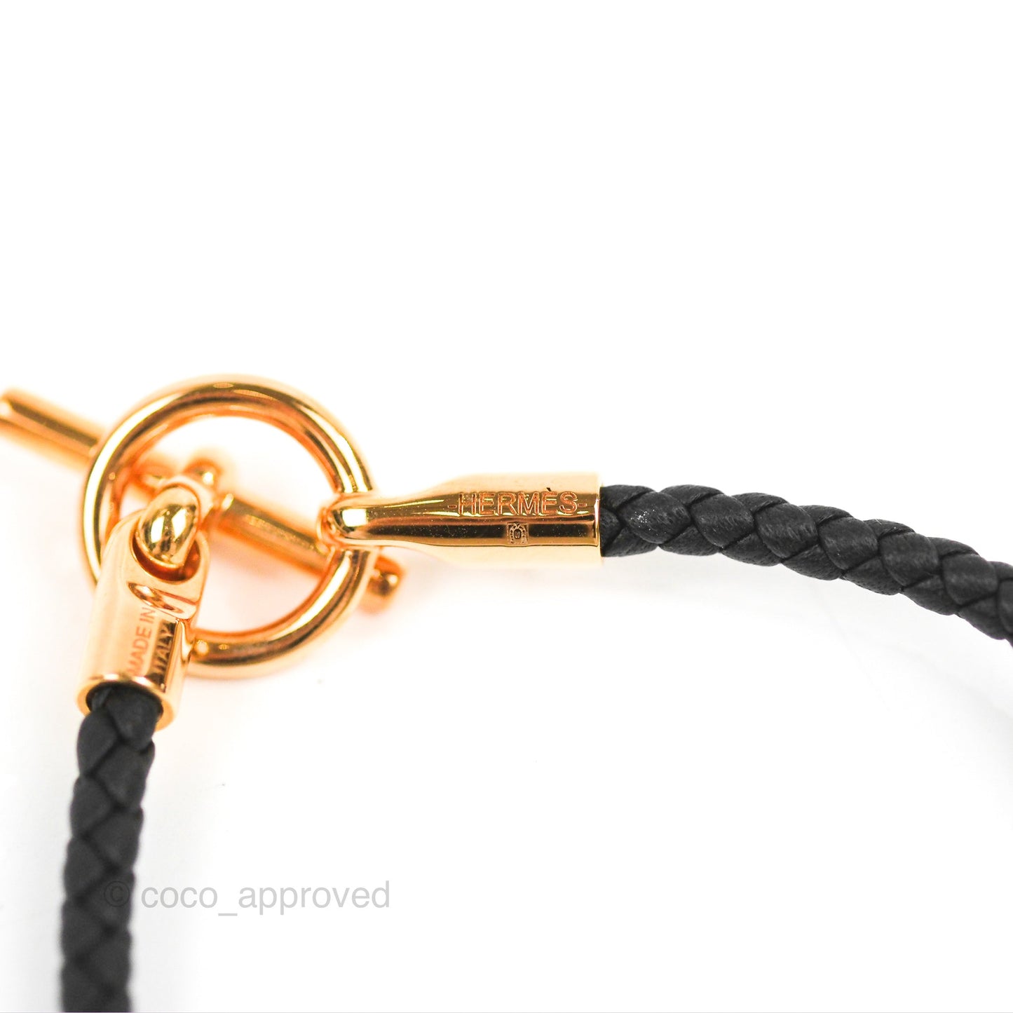 Hermès Glenan Bracelet Noir Swift Rose Gold Hardware