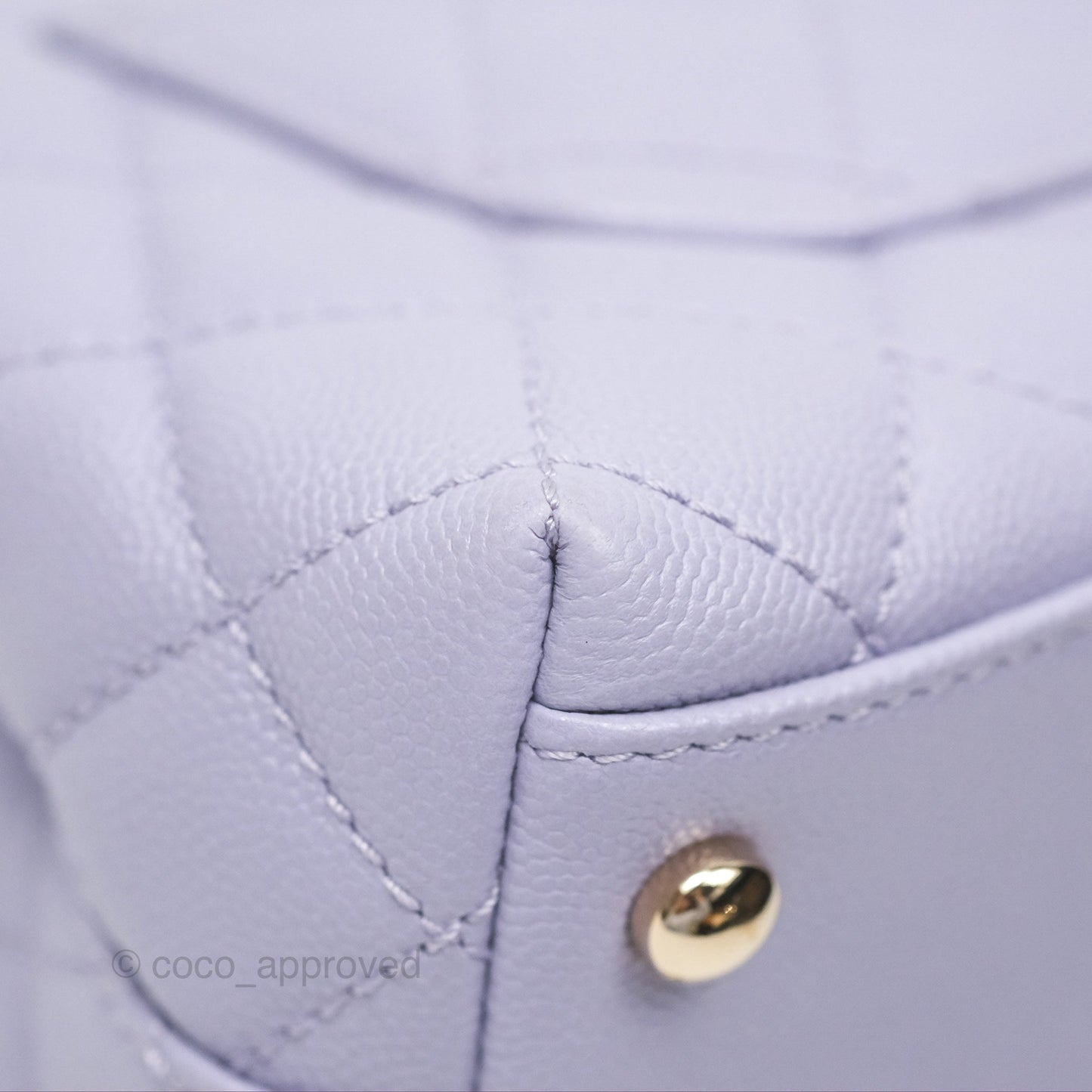 Chanel Mini Coco Handle Lilac Caviar Gold Hardware