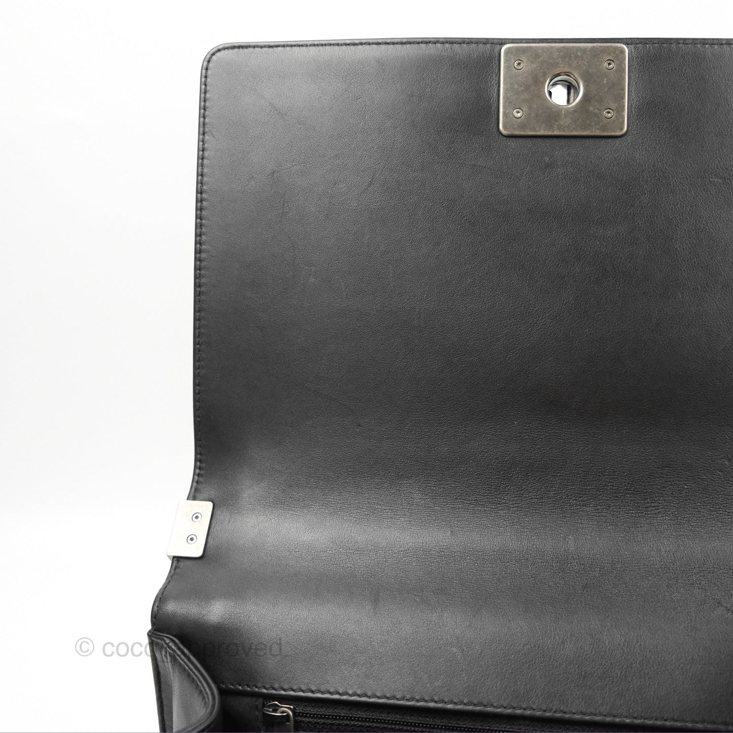 Chanel Quilted New Medium Boy Black Lambskin Ruthenium Hardware