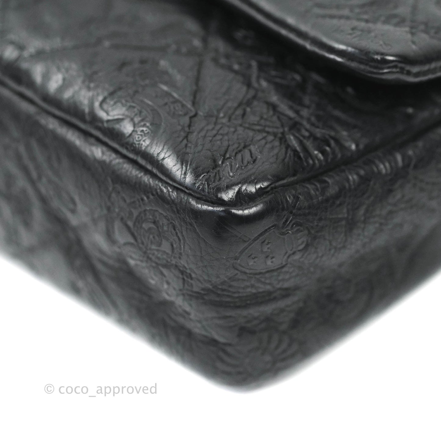 Chanel Small Embroidered Flap Bag Black Silver Hardware