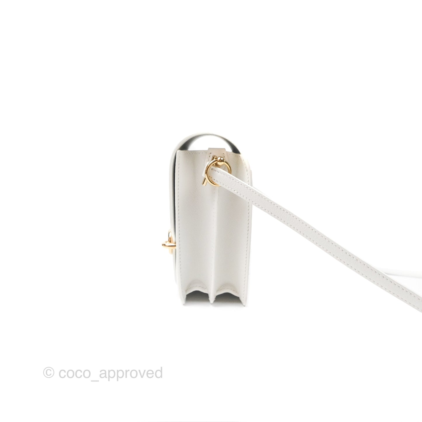 Hermès Roulis Mini 18 New White Evercolor Permabrass Hardware