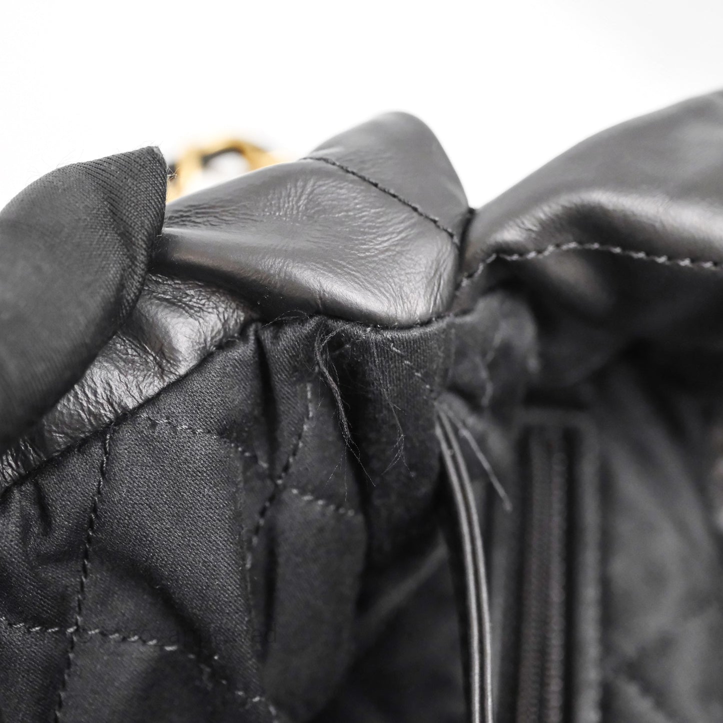 Chanel 22 Medium Black Crumpled Calfskin Aged Gold Hardware