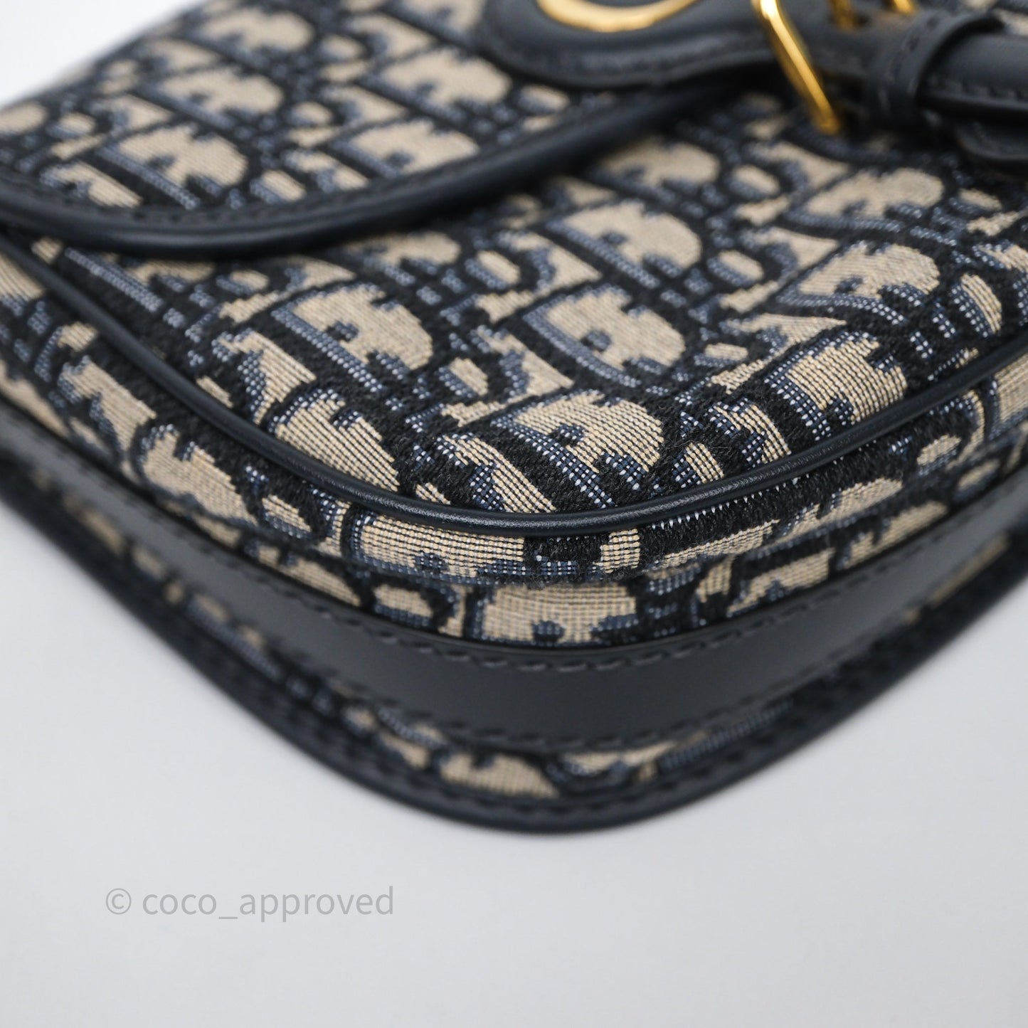 Christian Dior Medium Bobby Bag Blue Oblique Jacquard Canvas