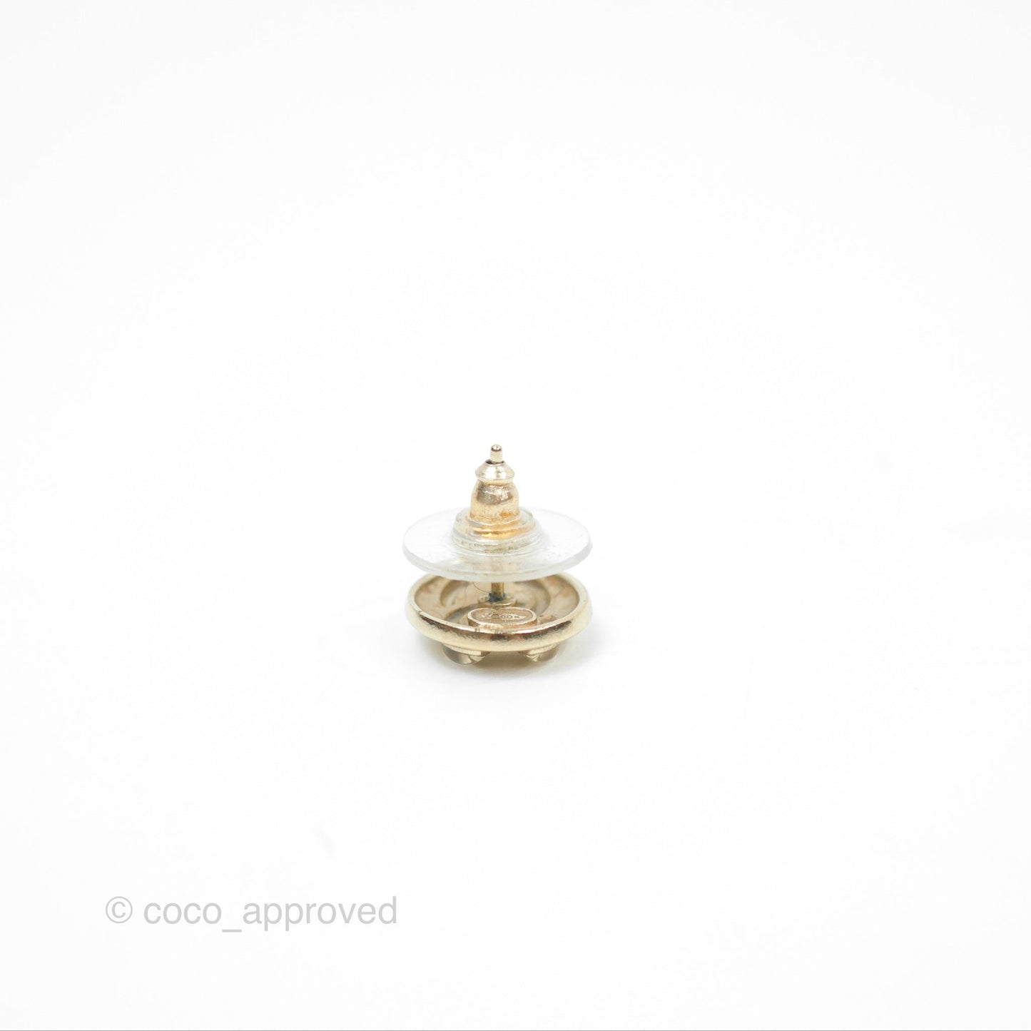 Chanel CC Round Earrings Gold Tone 18K