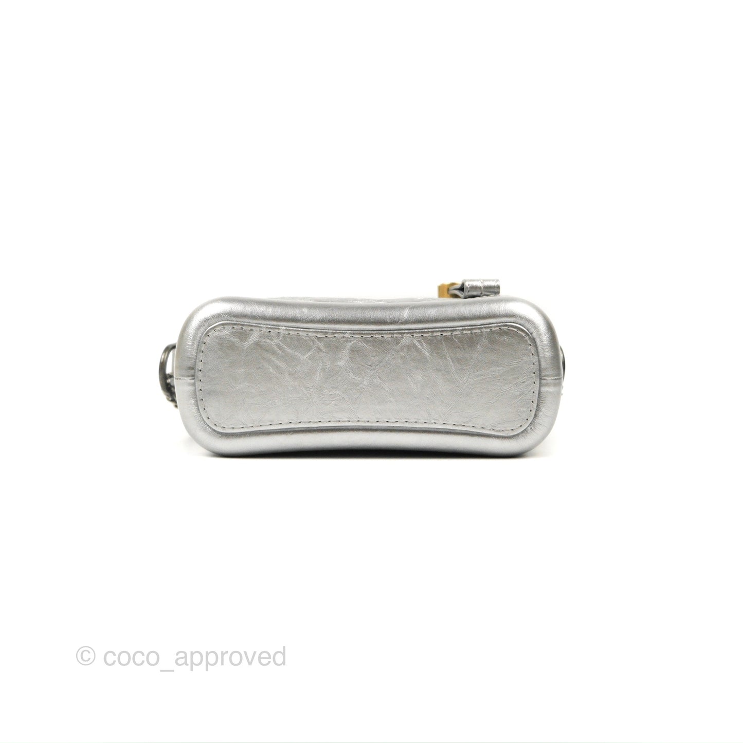 Chanel Quilted Small Gabrielle Hobo Metallic Silver Aged Calfskin Mixed Hardware