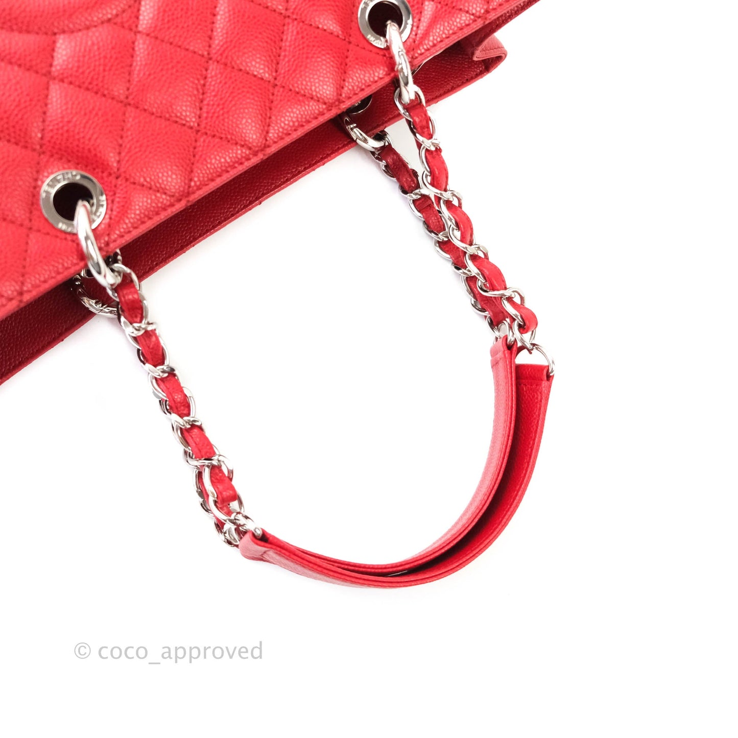Chanel GST Red Caviar Silver Hardware