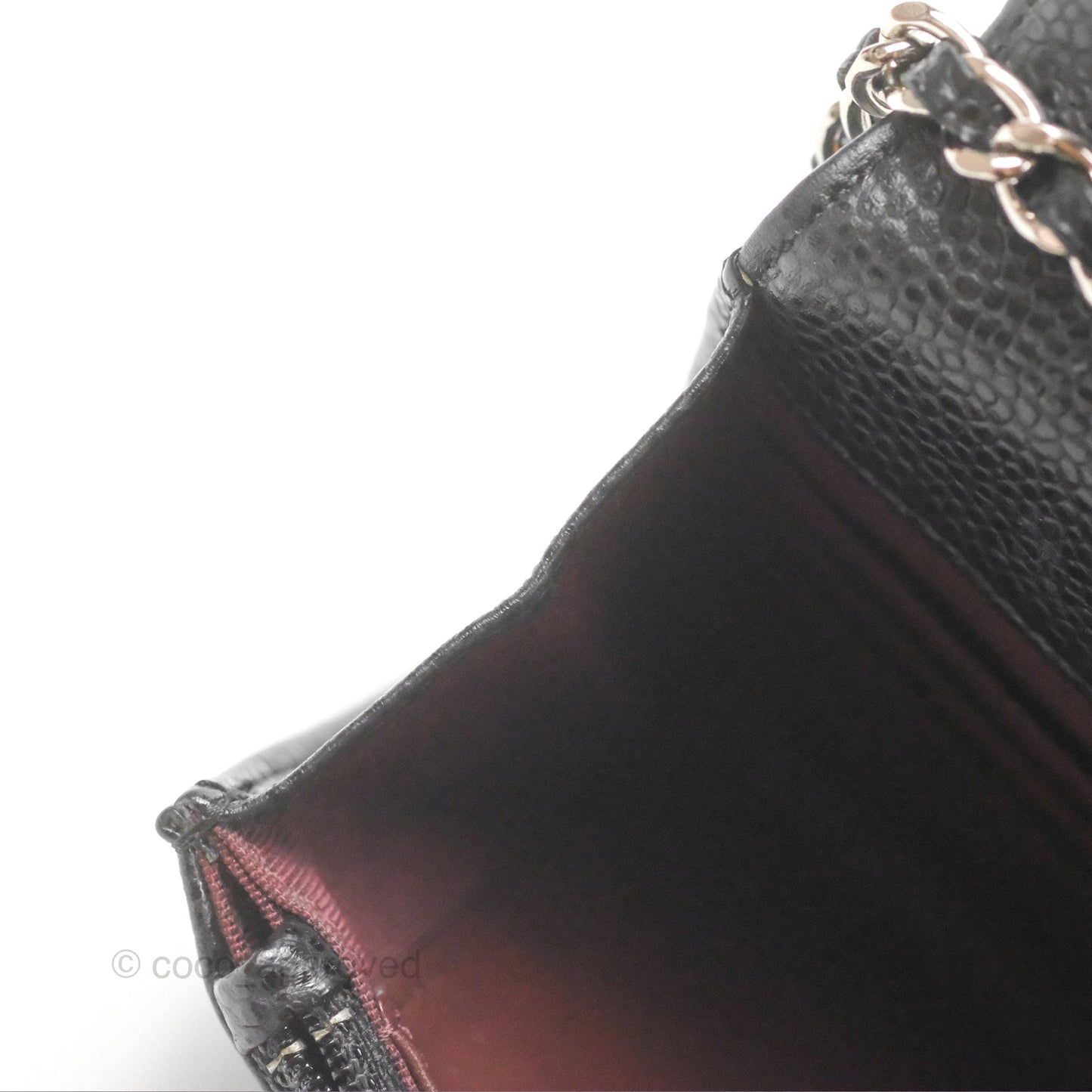 Chanel Quilted Classic Wallet On Chain WOC Black Caviar Silver Hardware