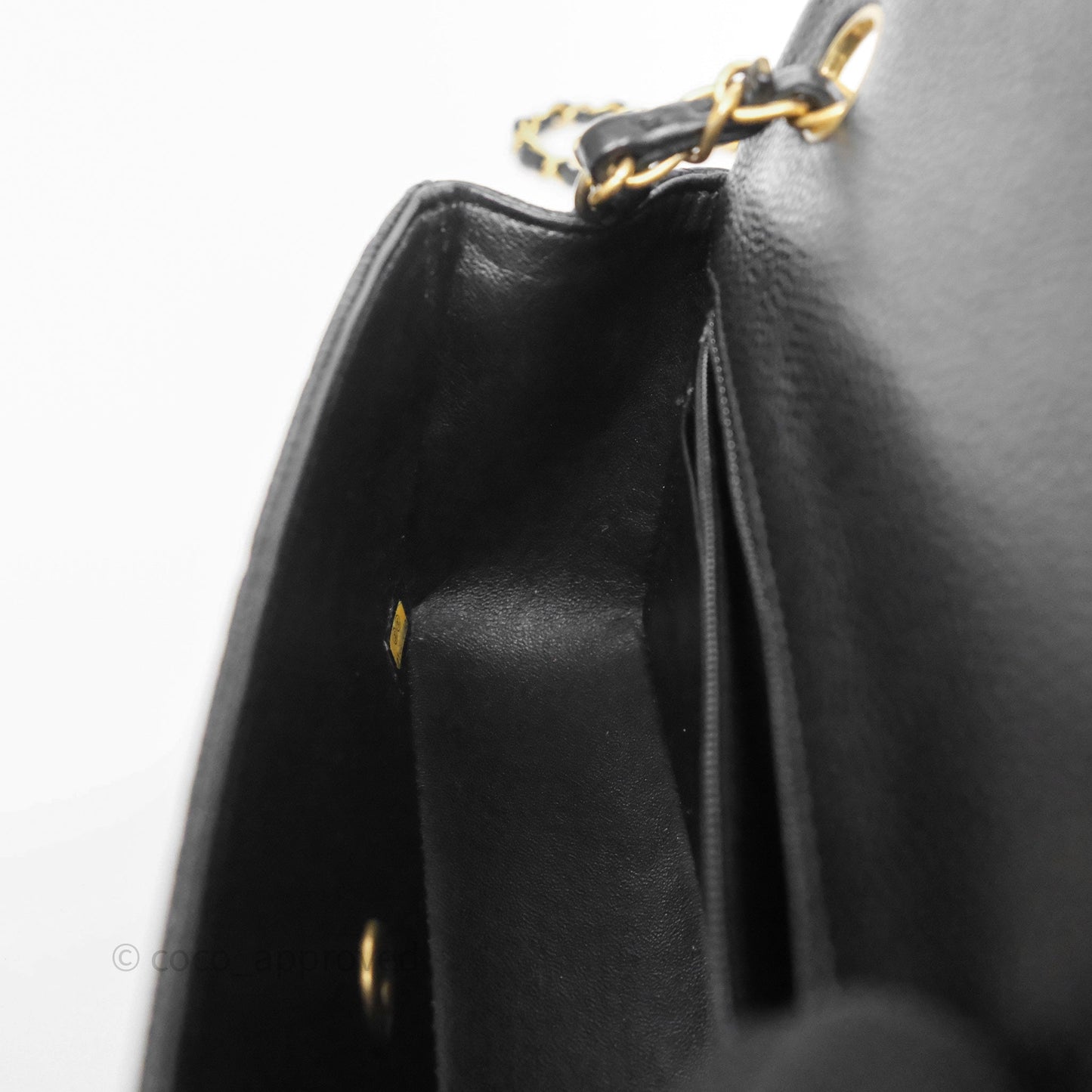 Chanel Mini Rectangular Quilted Black Caviar Aged Gold Hardware